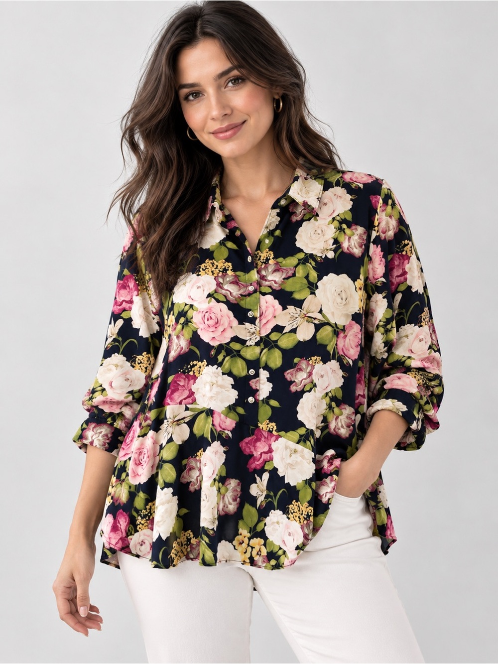 🎉5 for $45🎉 cato floral top blouse shirt size XLP